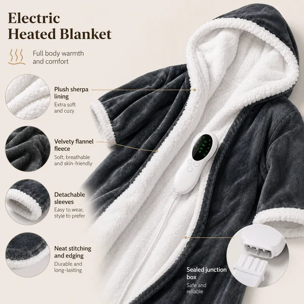 Snugnest™ Full-Body Heated Robe (with Foot Pocket & Hood)